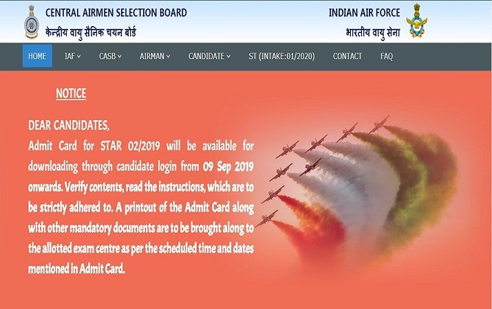 IAF Airmen Phase I Admit Card for 022020 to be released today